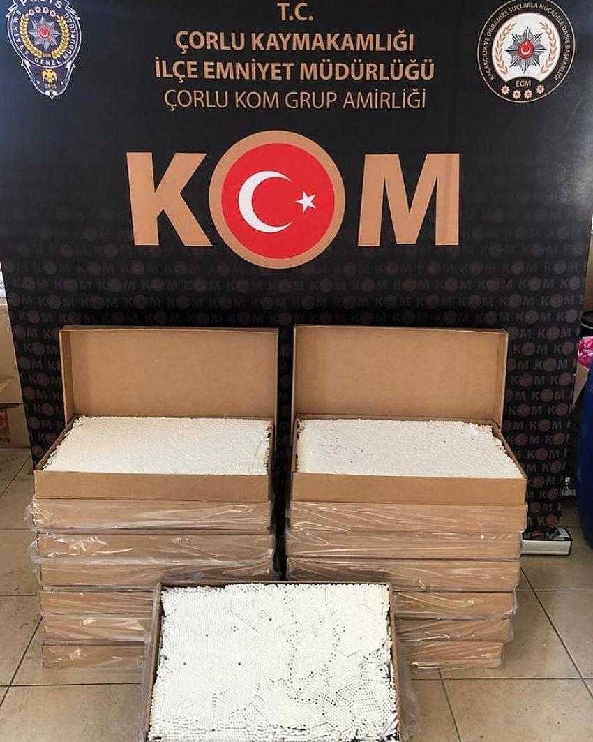 TEKİRDAĞ'DA 75 BİN MAKARON ELE GE&Ccedil;İRİLDİ