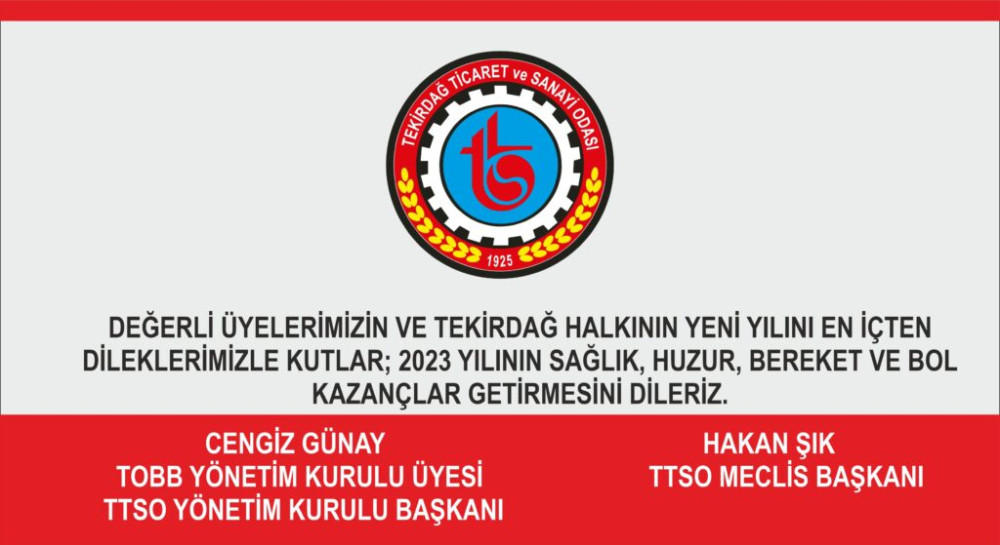 Tekirdağ Ticaret Odası Yeni Yıl Mesajı