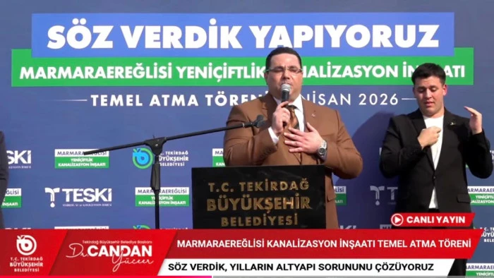 MARMARAEREĞLİSİ KANALİZASYON İNŞAATI TEMEL ATMA T&Ouml;RENİ